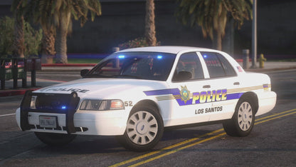 A Crown Victoria police car with a Whelen Patriot lightbar and NON-ELS technology, designed for use in FiveM